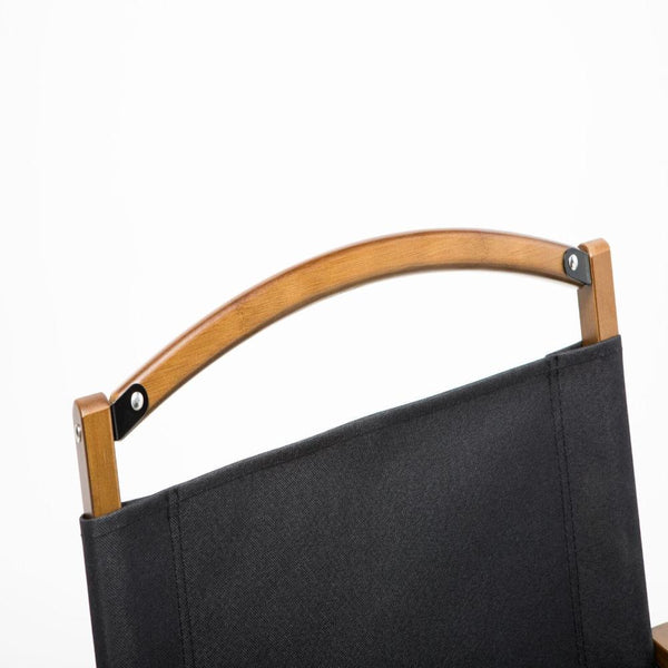 2X Bamboo Canvas Foldable Outdoor Camping Chair Wooden Travel Picnic Park Black Camping Chairs