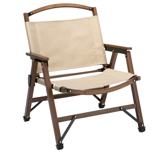 Camping Chairs Orient Bamboo Canvas Foldable Outdoor Camping Chair Wooden Travel Picnic Park Khaki/Beige