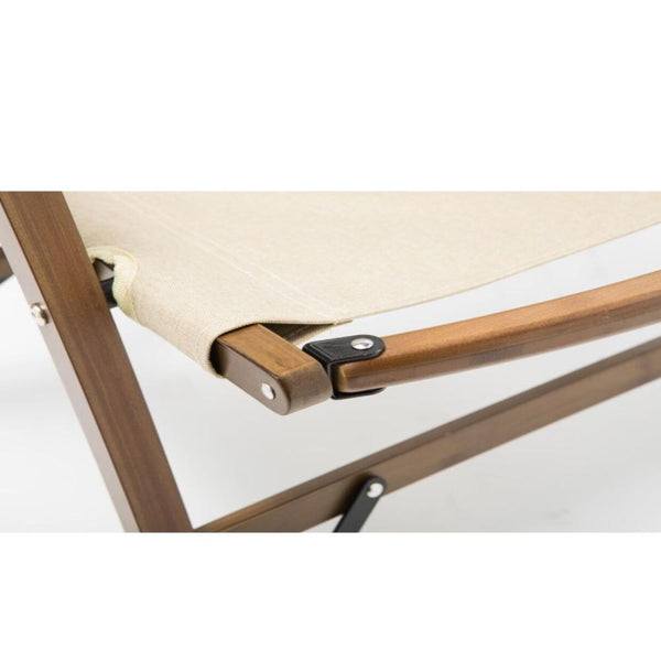 2X Bamboo Foldable Outdoor Camping Chair Wooden Travel Picnic Park Folding Khaki/Beige Camping Chairs