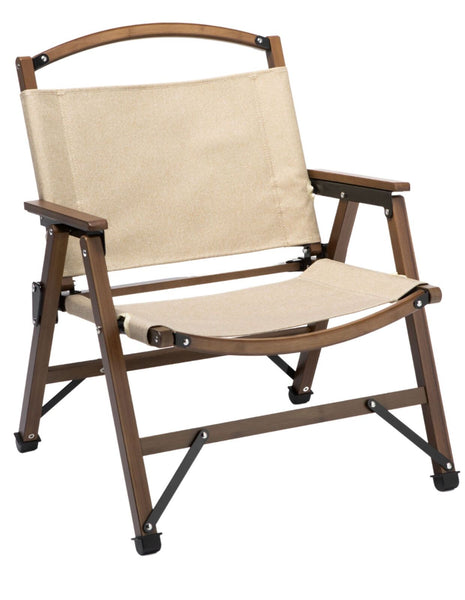 4X Bamboo Foldable Outdoor Camping Chair Wooden Travel Picnic Park Folding Khaki/Beige Camping Chairs