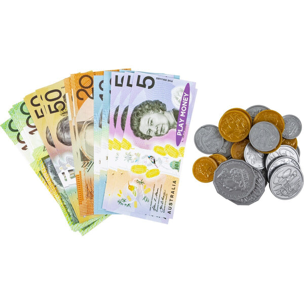 Australian Play Money 44Pcs Coins Notes Maths Pretend Shopping Activity Toys