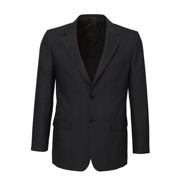 Biz Corporates Mens Single Breasted 2 Button Suit Jacket Work Business Pin Striped Charcoal Coats Jackets & Vests