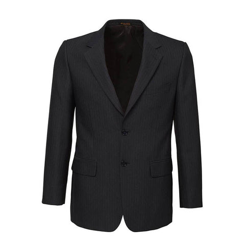 Biz Corporates Mens Single Breasted 2 Button Suit Jacket Work Business Pin Striped Charcoal Coats Jackets & Vests