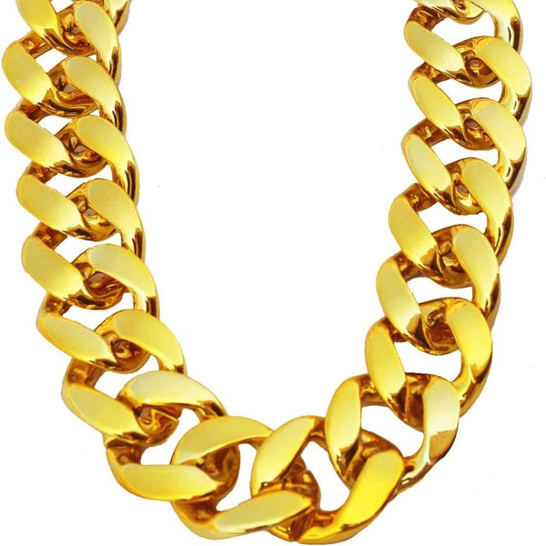 Br Costumes Big Links Plastic Gold Color Chain Necklace Chunky Choker Party Pimp Unisex Costumes