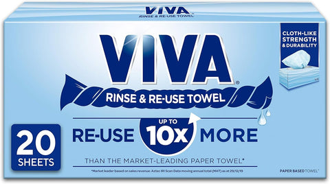 Paper Towel Rinse & Re Use Reusable 20 Sheets Cleaning Towels & Cloths