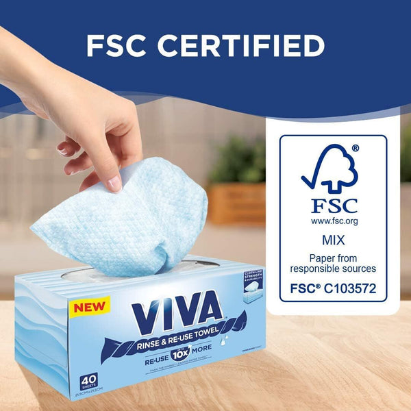 Paper Towel Rinse & Re Use Reusable 20 Sheets Cleaning Towels & Cloths