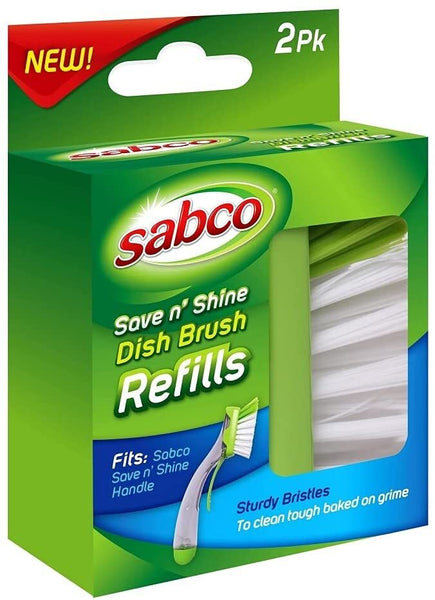 2 X Sabco Save N Shine Dish Brush Refills Sponges & Scourers