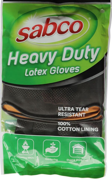 96 Pairs Sabco Heavy Duty Latex Gloves W/ Cotton Lining Large Size Bulk (1 Carton) Protective Gloves
