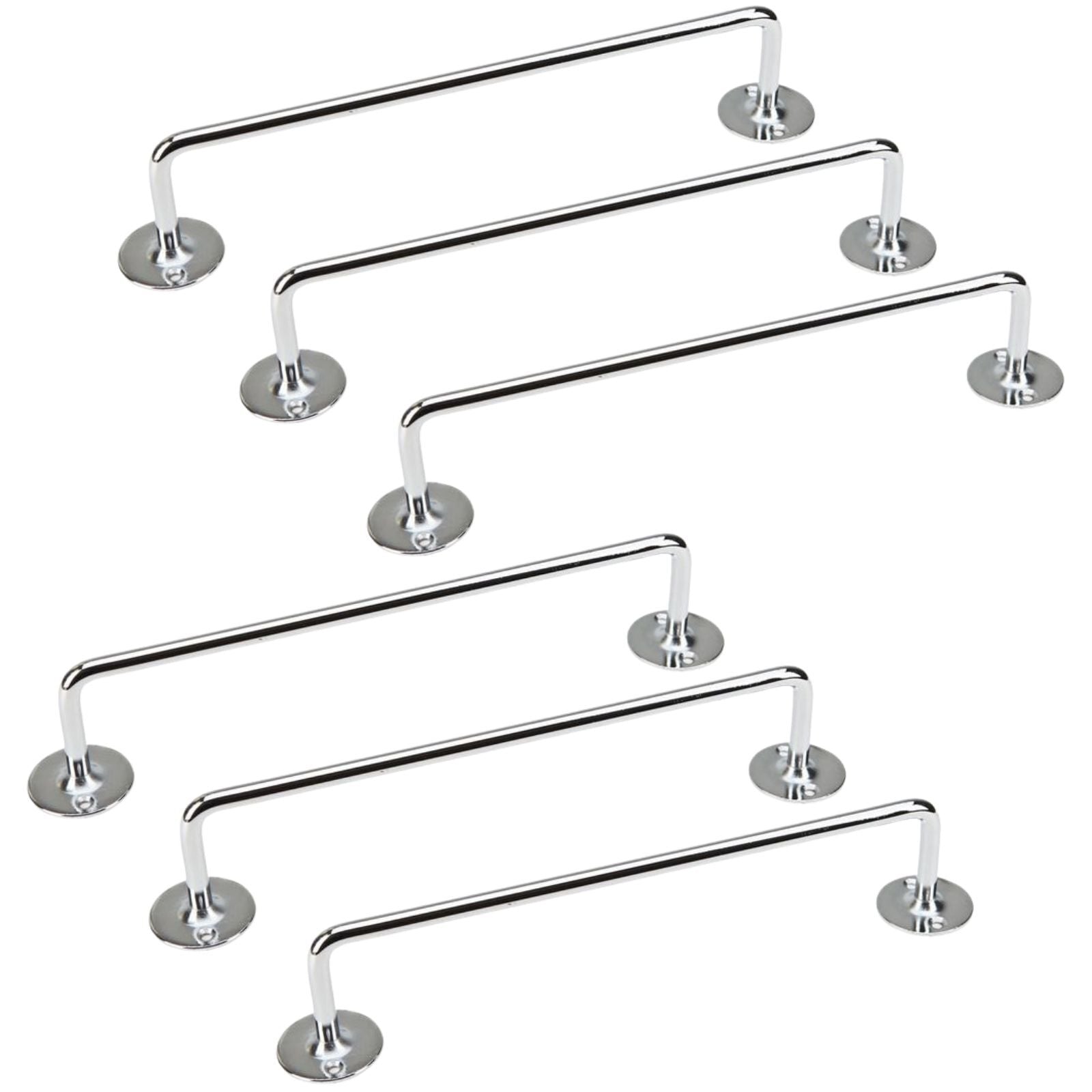 Clevinger 6X 460Mm Chrome Tea Towel Rail Stainless Steel Holder Rack For Kitchen And Bathroom Storage Towel Racks