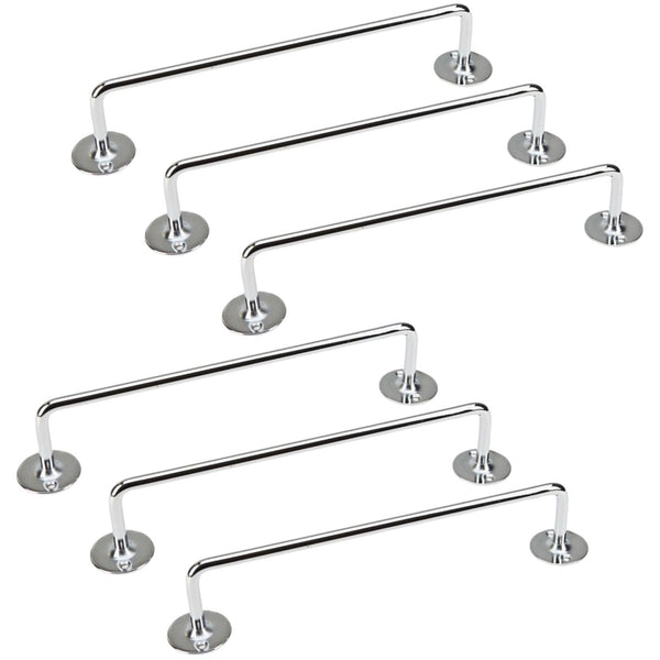 Clevinger 6X 460Mm Chrome Tea Towel Rail Stainless Steel Holder Rack For Kitchen And Bathroom Storage Towel Racks