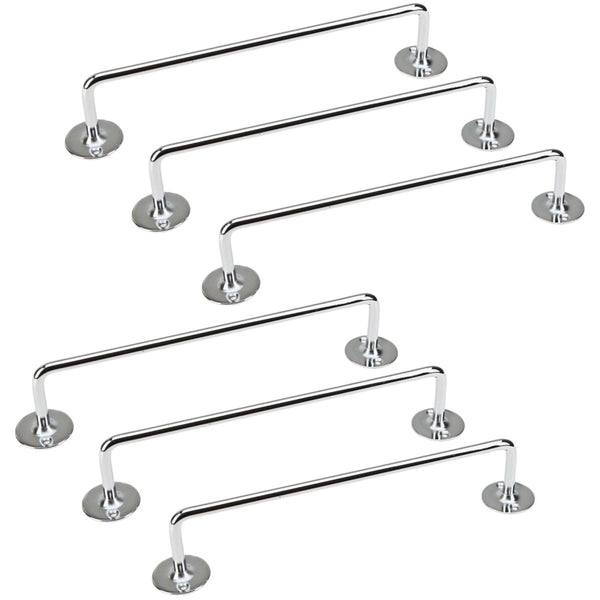 6X 610Mm Chrome Towel Rail Stainless Steel Holder Rack Towel Racks