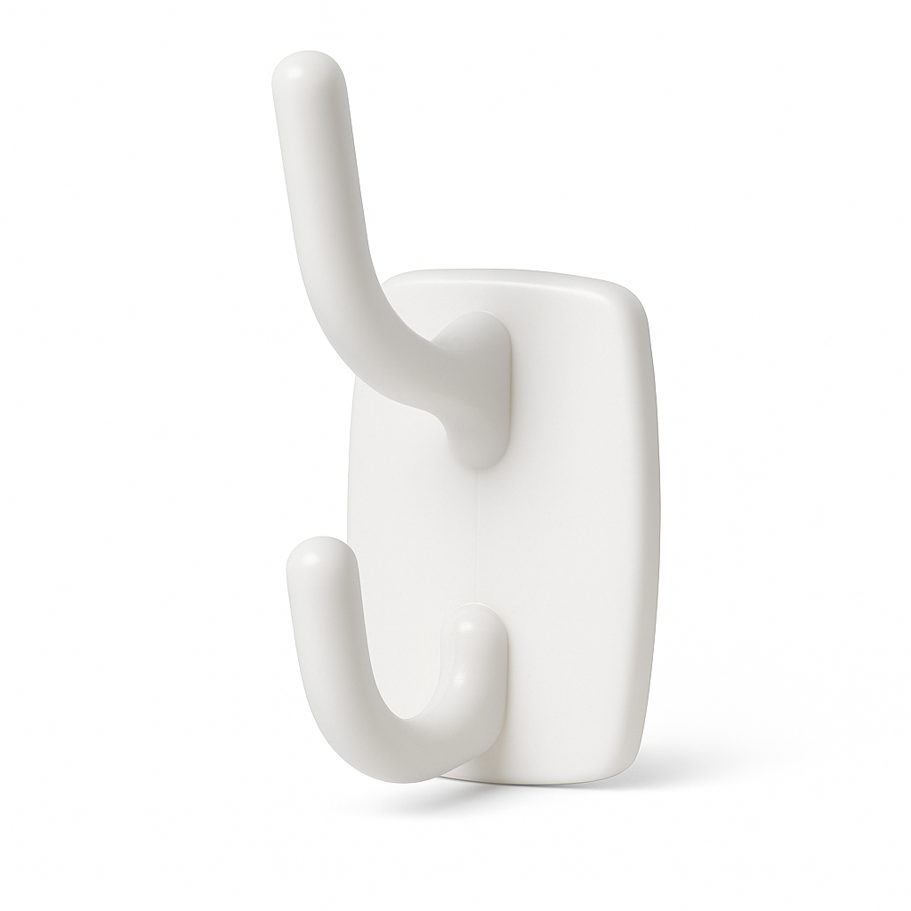 6X Deco Self Adhesive Double Hooks In White 2.3Kg Weight Capacity Per Hooks & Hangers