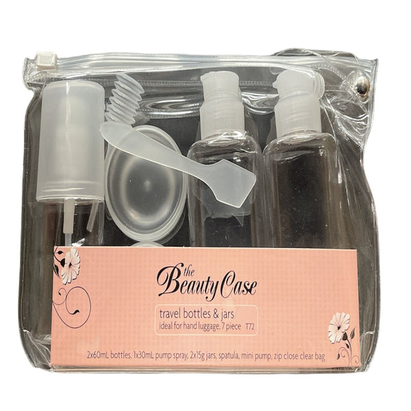 7 Piece The Beauty Case Travel Bottles & Jars Set For Hand Luggage Liquid Containers Travel Bottles & Containers