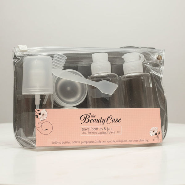 7 Piece The Beauty Case Travel Bottles & Jars Set For Hand Luggage Liquid Containers Travel Bottles & Containers