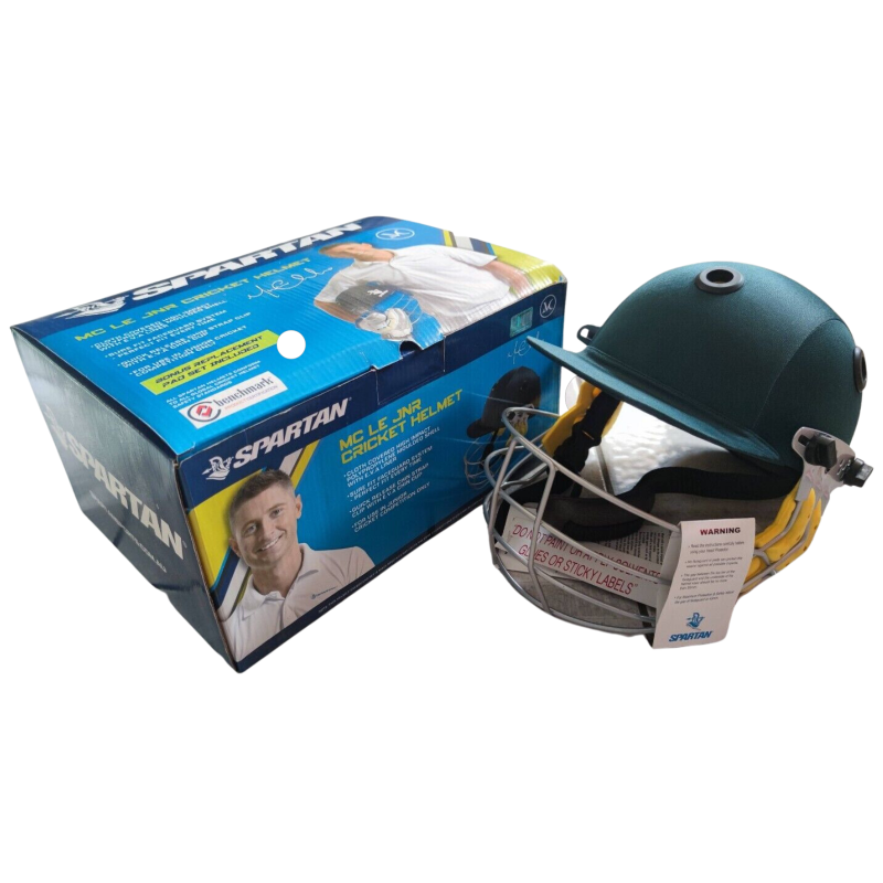 Spartan Mc Le Jnr Junior Cricket Helmet Youth Large Size Green Cricket Helmets