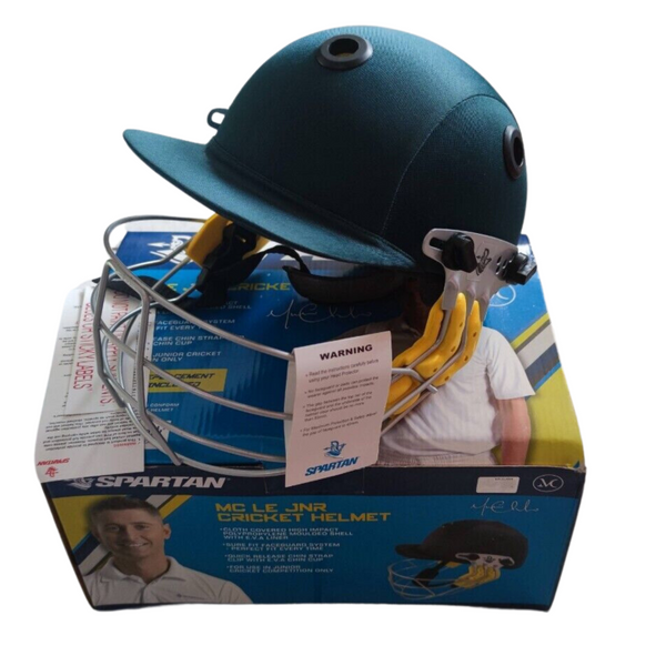 Spartan Mc Le Jnr Junior Cricket Helmet Youth Large Size Green Cricket Helmets