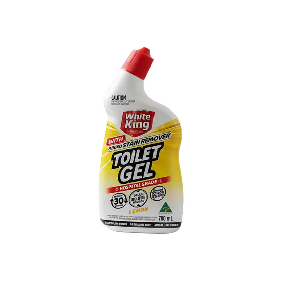 White King Toilet Gel With Added Stain Remover Hospital Grade 700Ml Lemon Cleaning Products