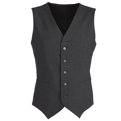Biz Corporates Mens Wool Blend Vest With Knitted Back Waistcoat Sleeveless Charcoal 132 Coats Jackets & Vests
