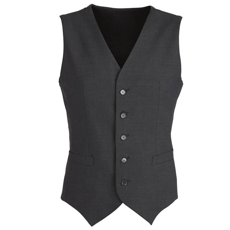 Biz Corporates Mens Wool Blend Vest W/ Knitted Back Waistcoat Sleeveless Charcoal 102 Coats Jackets & Vests