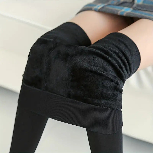 Womens Fuzzy Thermal Fur Lined High Waist Leggings Pants Thermals Warm 320G Women Leggings