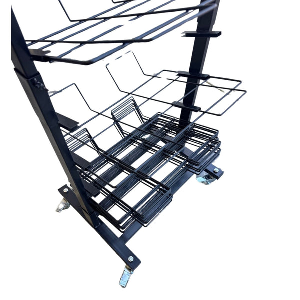 12 Tier Placemat Brochure Magazine Newspaper Display Rack Storage Stand On Wheels Black Frame Magazine Racks