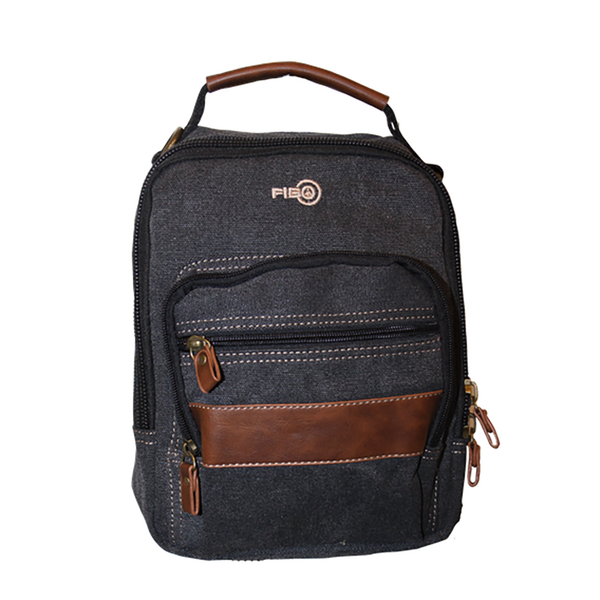 Fib Canvas Sling Bag Shoulder Strap Messenger Travel Pack W Tablet Pocket Black Bags