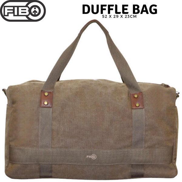 Fib 52Cm Canvas Travel Duffle Bag Casual Duffel Khaki Duffle Bags