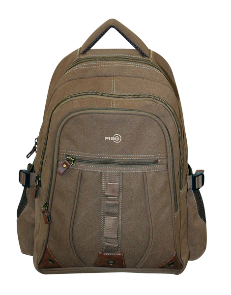 Fib Washed Canvas Backpack Bag In Khaki Backpacks