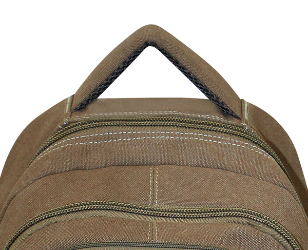 Fib Washed Canvas Backpack Bag In Khaki Backpacks