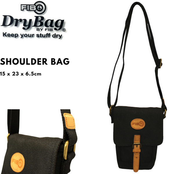 Fib Water Resistant Small Shoulder Canvas Bag Strap Black Bags
