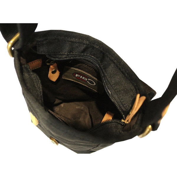 Fib Water Resistant Small Shoulder Canvas Bag Strap Black Bags