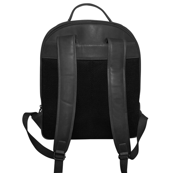 Futura Mens Leather Laptop Backpack School Shoulder Bag Front Pocket Black Bags