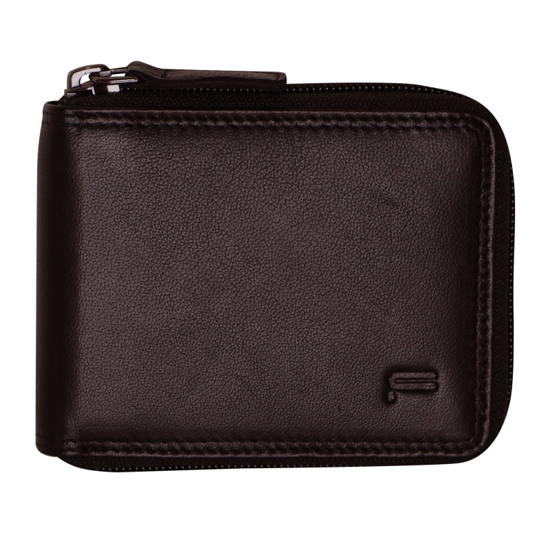 Futura Mens Rfid Protected Genuine Leather Wallet Zip Around Brown Wallets