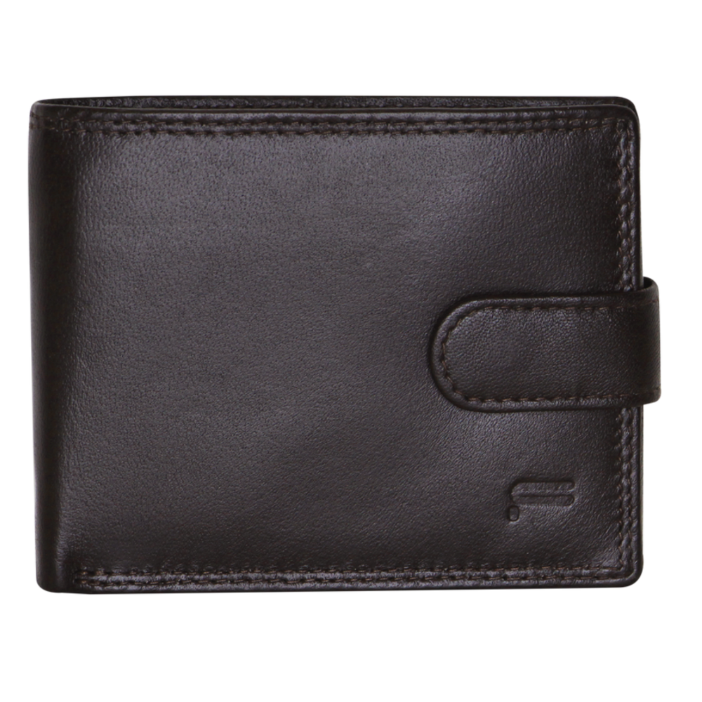Futura Mens Rfid Leather Coin Fold Over Wallet Brown Wallets