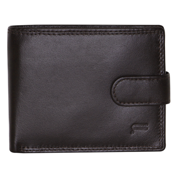 Futura Mens Rfid Leather Coin Fold Over Wallet Brown Wallets