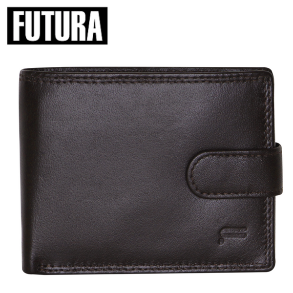 Futura Mens Rfid Leather Coin Fold Over Wallet Brown Wallets