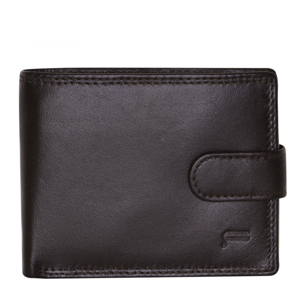 Futura Mens Rfid Leather Coin Fold Over Wallet Brown Wallets