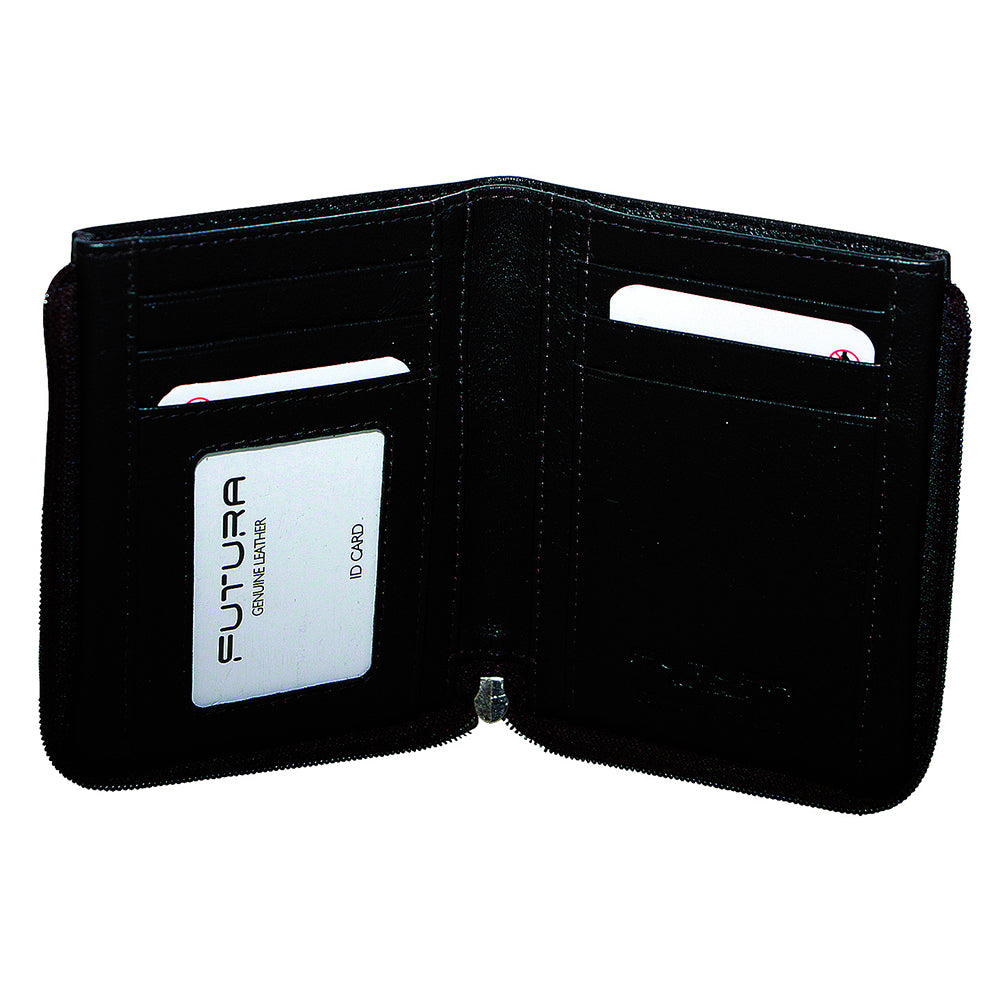 Futura Rfid Leather Zip Around Wallet Black Wallets