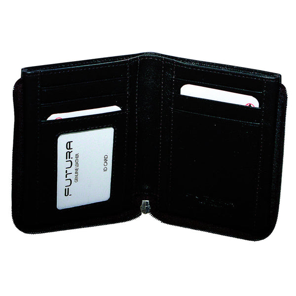 Futura Rfid Leather Zip Around Wallet Black Wallets