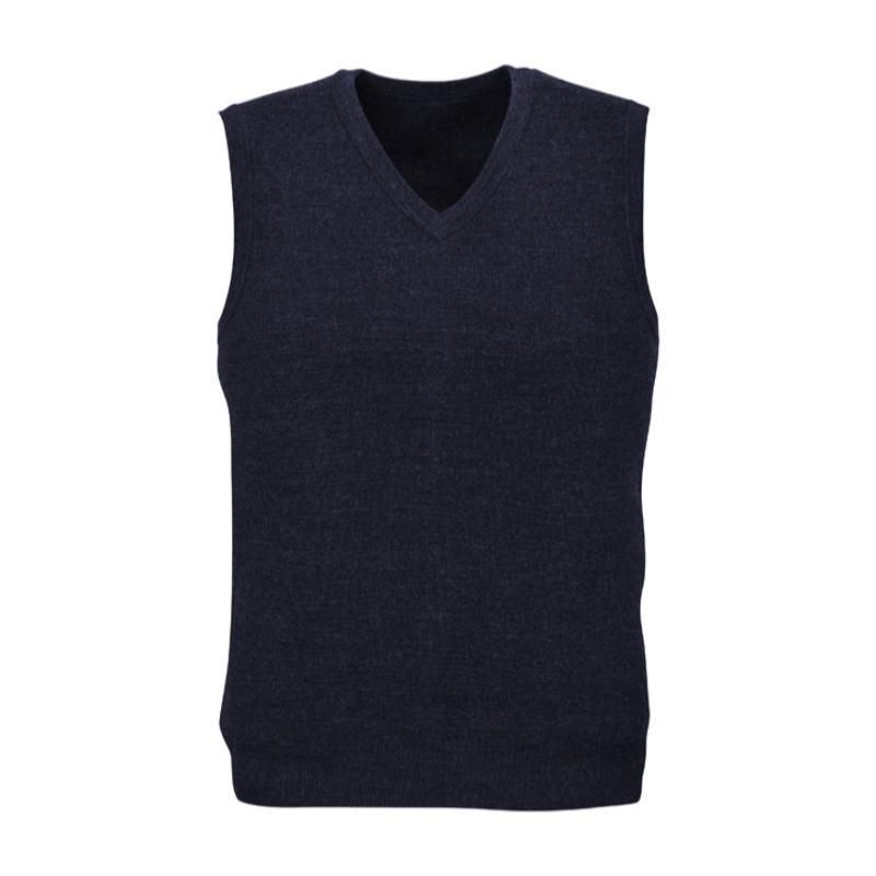 Biz Corporates Mens Wool Blend V Neck Vest Sleeveless Double Knit Navy X Small Coats Jackets & Vests