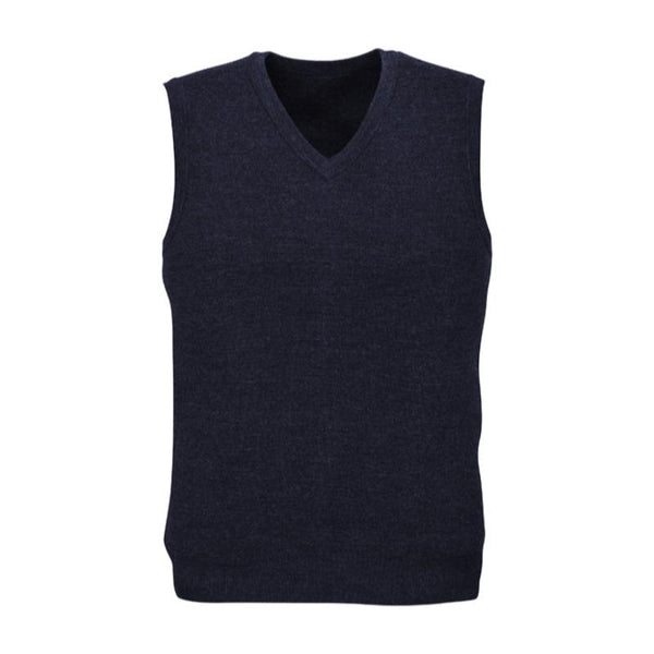 Biz Corporates Mens Wool Blend V Neck Vest Sleeveless Double Knit Navy X Small Coats Jackets & Vests