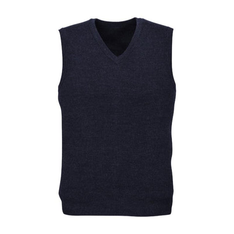 Biz Corporates Mens Wool Blend V Neck Vest Sleeveless Double Knit Navy X Small Coats Jackets & Vests
