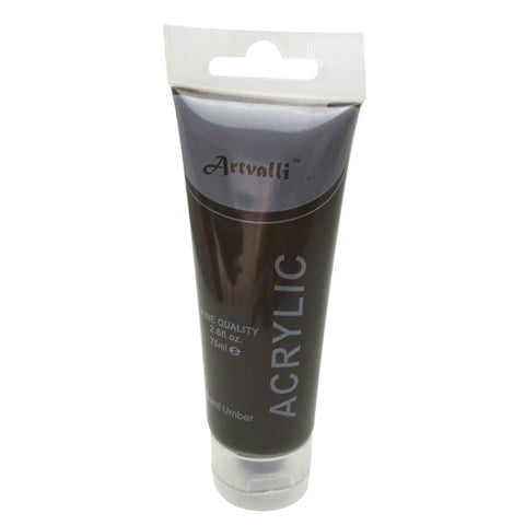 Artvalli Artists Craft 75Ml Tube Non Toxic Paints Water Based Burnt Umber Acrylic Paint