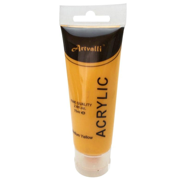 Artvalli Artists Craft 75Ml Tube Non Toxic Paints Water Based Medium Yellow Acrylic Paint