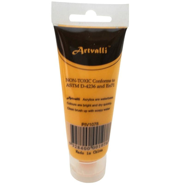 Artvalli Artists Craft 75Ml Tube Non Toxic Paints Water Based Medium Yellow Acrylic Paint