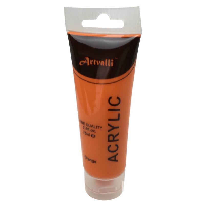 Artvalli Artists Craft 75Ml Tube Non Toxic Paints Water Based Orange Acrylic Paint