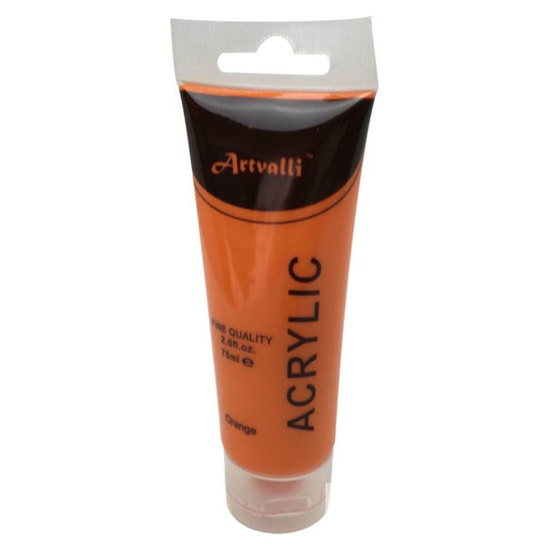 Artvalli Artists Craft 75Ml Tube Non Toxic Paints Water Based Orange Acrylic Paint