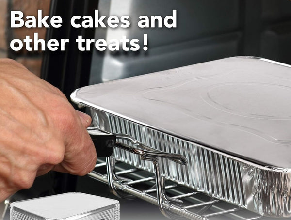 240X Aluminium Disposable Foil Food Container Pans W/ Lids Covers Bulk 24Cm*18Cm*6Cm Trays