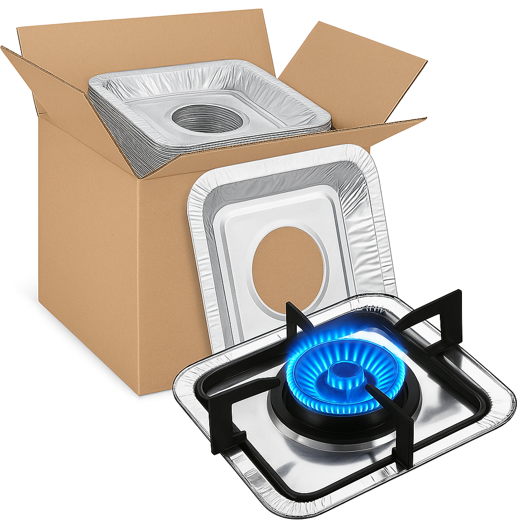 480X Aluminium Disposable Foil Bulk Square Stove Burner Covers