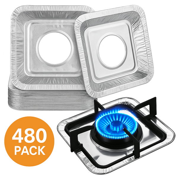 480X Aluminium Disposable Foil Bulk Square Stove Burner Covers